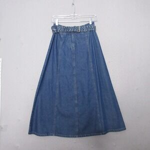 Vintage Bagatelle Jean Maxi Skirt 2P Denim Braided Belt Western Cotton Y2K Boho